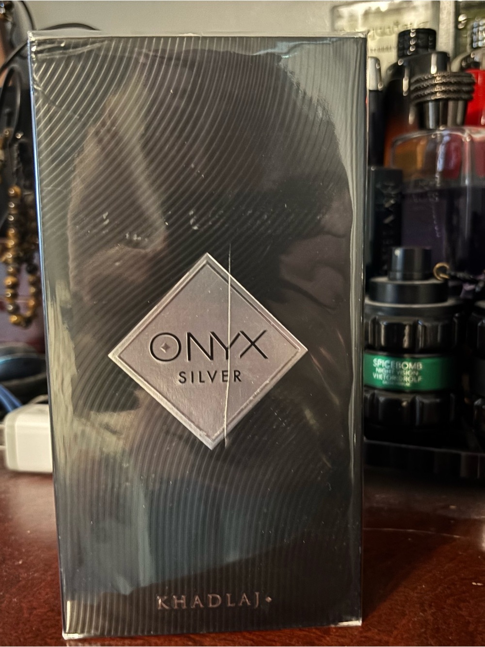 Onyx Silver Fragrance by Khadlaj - Black & Silver Packaging